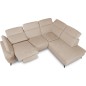 Canapé d'angle avec relax électrique en tissu Bellagio, beige, angle droit