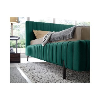 Lit double en tissu velours de qualité luxe, PLACIDO, vert foncé, 160x200