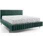 Lit double en tissu velours de qualité luxe, PLACIDO, vert foncé, 180x200