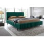Lit double en tissu velours de qualité luxe, PLACIDO, vert foncé, 180x200