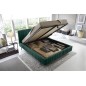 Lit double en tissu velours de qualité luxe, PLACIDO, vert foncé, 180x200