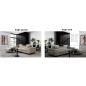 Canapé d'angle convertible ARMEL en tissu luxe 5 places, noir, avec coffre, angle droit (vu de face)