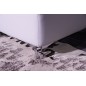 Canapé d'angle relax en cuir buffle italien de luxe FUNRELAX, blanc et bande gris clair, angle gauche, 5 places