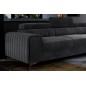 Canapé d'angle convertible - LARRY VELOURS Luxe gris foncé, 5 places, angle droit (vu de face)