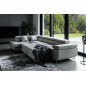 -Canapé d'angle convertible en velours luxe 5 places, avec coffre, gris clair, angle gauche (vu de face), ANNECY VELOURS