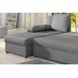 Canapé d'angle convertible GILO - en tissu luxe 3/4 places, gris, angle gauche (vu de face)
