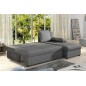 Canapé d'angle convertible - GILO - en tissu luxe 3/4 places, gris, angle droit (vu de face)
