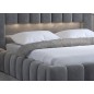 Lit 180x200 rembourré en velours luxe avec coffre et éclairage LED, gris foncé, LANA