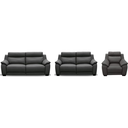Ensemble composé d'un canapé 3 places avec 2 relax + un canapé 2 places avec 2 relax + un fauteuil avec 1 relax, en 100% tout cu
