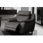 Fauteuil 1 place avec 1 relax en 100% tout cuir épais luxe italien - relax électriques, anthracite. BERN