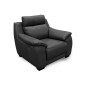 Fauteuil 1 place avec 1 relax en 100% tout cuir épais luxe italien - relax électriques, anthracite. BERN