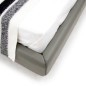 Lit design en cuir de luxe ADAM, avec sommier à lattes offert, gris foncé, 140x200
