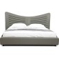 Lit design en cuir de luxe ADAM, avec sommier à lattes offert, gris foncé, 160x200