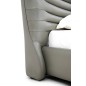 Lit design en cuir de luxe ADAM, avec sommier à lattes offert, gris foncé, 160x200