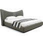 Lit design en cuir de luxe ADAM, avec sommier à lattes offert, gris foncé, 180x200