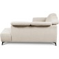 Canapé d'angle avec relax électrique en tissu Bellagio, beige clair, angle droit
