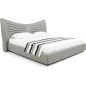 Lit design en cuir de luxe ADAM, avec sommier à lattes offert, gris clair, 180x200