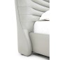 Lit design en cuir de luxe ADAM, avec sommier à lattes offert, gris clair, 180x200