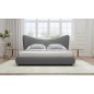Lit design en velours de luxe NOAH, avec sommier à lattes offert, gris foncé, 180x200