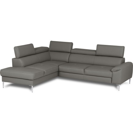Canapé d'angle convertible en cuir italien luxe 5 places