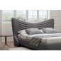 Lit design en velours de luxe NOAH, avec sommier à lattes offert, gris foncé, 180x200