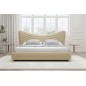 Lit design en velours de luxe NOAH, avec sommier à lattes offert, beige, 160x200