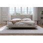 Lit design en velours de luxe PRESTIGIO, avec sommier à lattes offert, BEIGE, 140x200