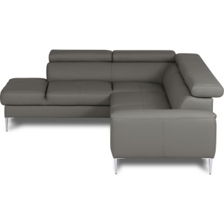 Canapé d'angle convertible en cuir italien luxe 5 places