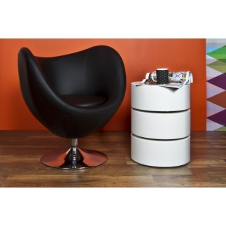 Table basse design laquée blanc mat avec rangement POOL