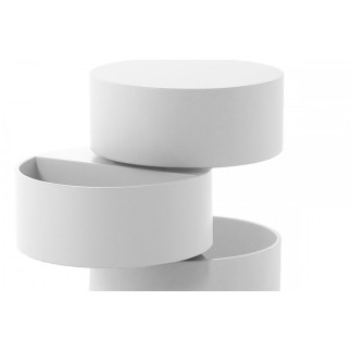 Table basse design laquée blanc mat avec rangement POOL