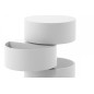 Table basse design laquée blanc mat avec rangement POOL