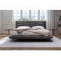 Lit design en velours de luxe PRESTIGIO, avec sommier à lattes offert, gris foncé, 180x200