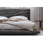 Lit design en velours de luxe PRESTIGIO, avec sommier à lattes offert, gris foncé, 180x200