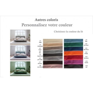 Lit design en velours de luxe PRESTIGIO, avec sommier à lattes offert, couleur personnalisée, 140x200