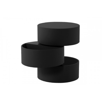 Table basse design laquée noir mat avec rangement POOL