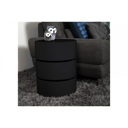 Table basse design laquée noir mat avec rangement POOL