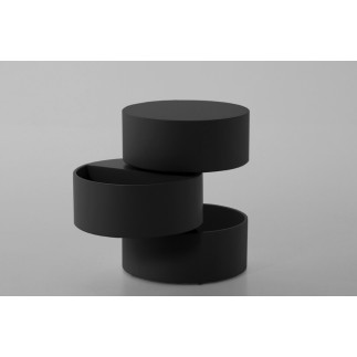 Table basse design laquée noir mat avec rangement POOL