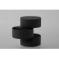 Table basse design laquée noir mat avec rangement POOL