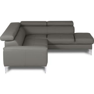 Canapé d'angle convertible en cuir italien luxe 5 places