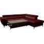 Canapé d'angle convertible en velours luxe 5 places, FLORENT, bordeaux, angle droit Canapé d'angle convertible en velours luxe 5 places, FLORENT, bordeaux, angle droit