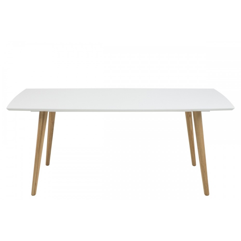 Table à manger design blanc brillant, ELYA