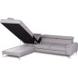 Canapé d'angle convertible en cuir italien luxe 5 places, Hombourg, coffre, gris clair, angle gauche Canapé d'angle convertible en cuir italien luxe 5 places, Hombourg, coffre, gris clair, angle gauche