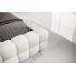 Lit double avec coffre DILAN en tissu bouclettes de qualité luxe capitonné, blanc, 180x200