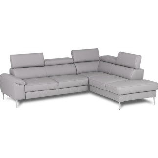 Canapé d'angle convertible en cuir italien luxe 5 places