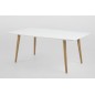 Table à manger design blanc brillant, ELYA