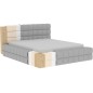 Lit double avec coffre en tissu bouclettes de qualité luxe capitonné, blanc, 140x200