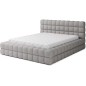 Lit double avec coffre en tissu bouclettes de qualité luxe capitonné, gris, 140x200