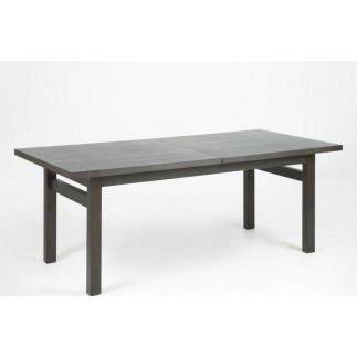 Table à manger avec rallonge en bois frêne vernis noir, HANOVRE