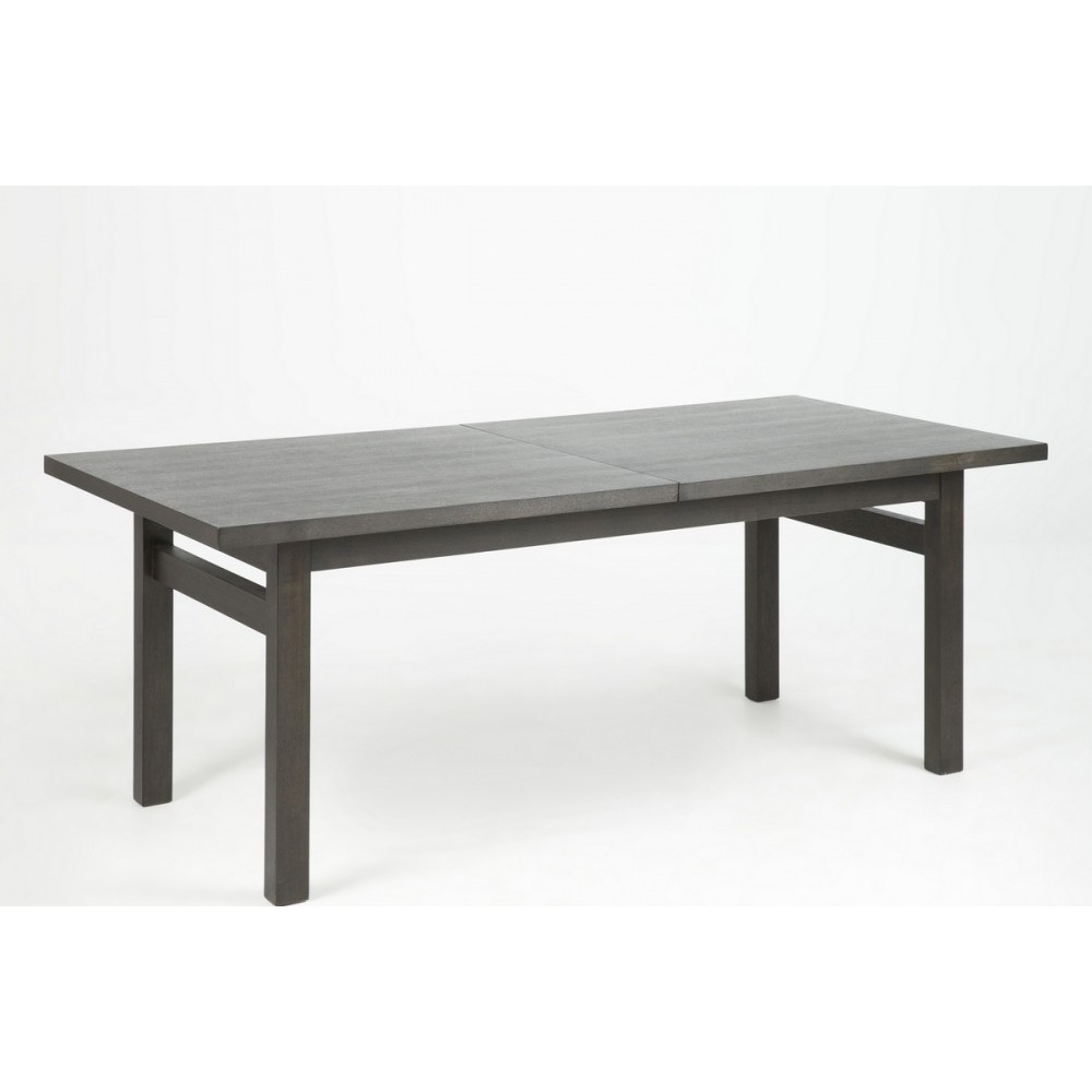 Table à manger avec rallonge en bois frêne vernis noir, HANOVRE