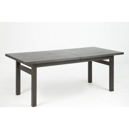 Table à manger avec rallonge en bois frêne vernis noir, HANOVRE